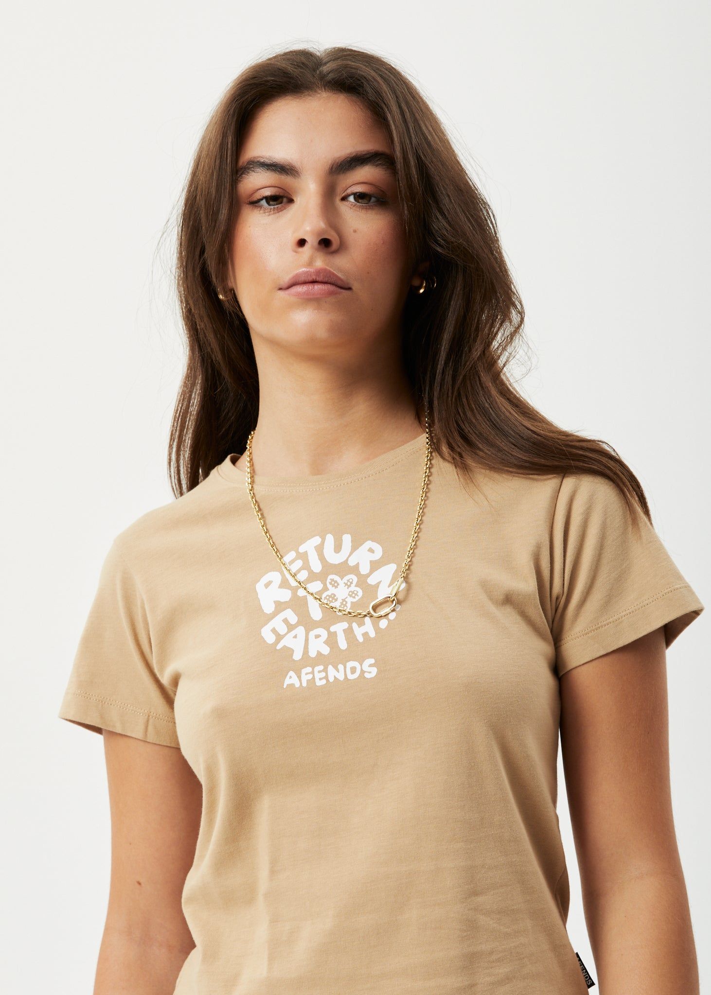 Afends Womens Taylor - Recycled Baby T-Shirt - Tan sold by Afends product image thumbnail 2