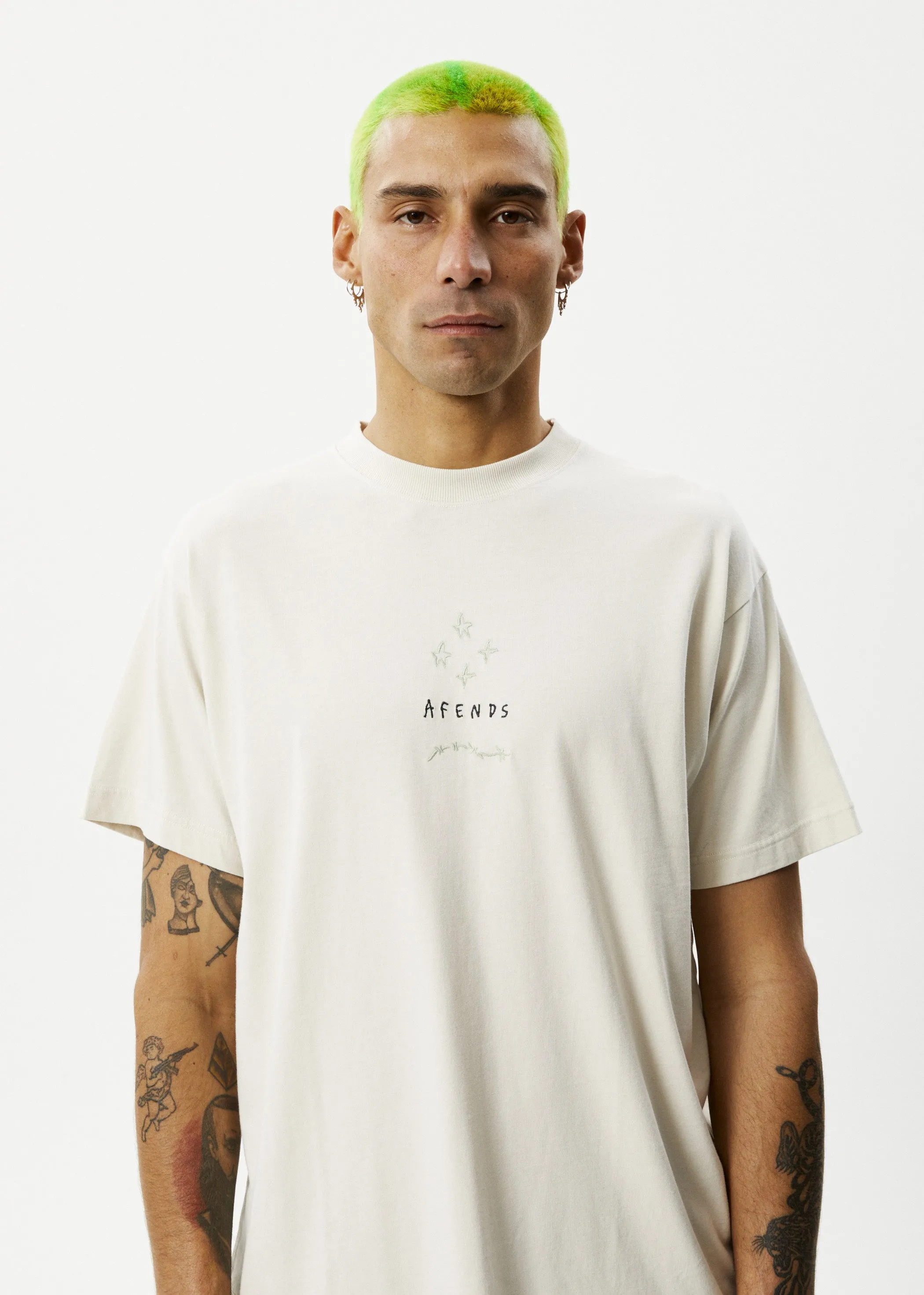AFENDS Mens Star - Boxy Fit Tee - Moonbeam sold by Afends product image thumbnail 2
