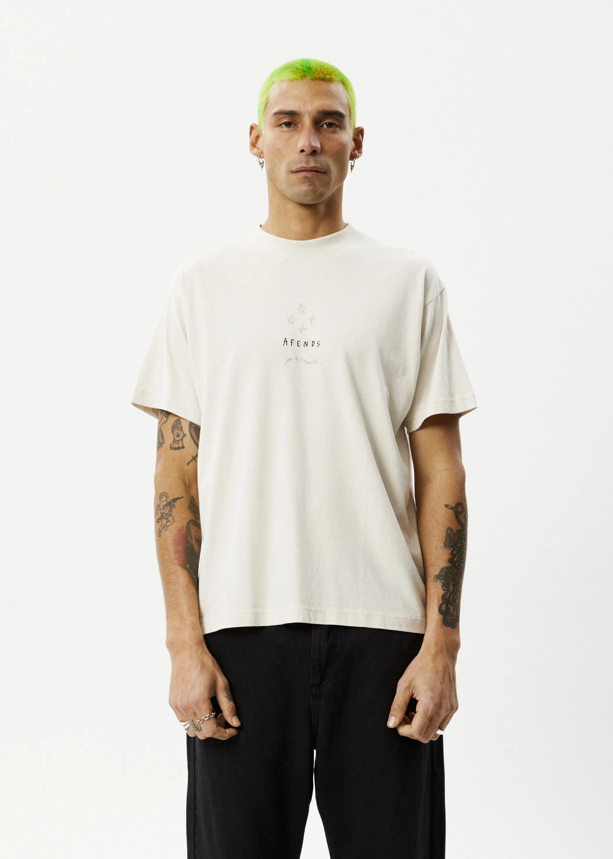 AFENDS Mens Star - Boxy Fit Tee - Moonbeam sold by Afends product image thumbnail 3