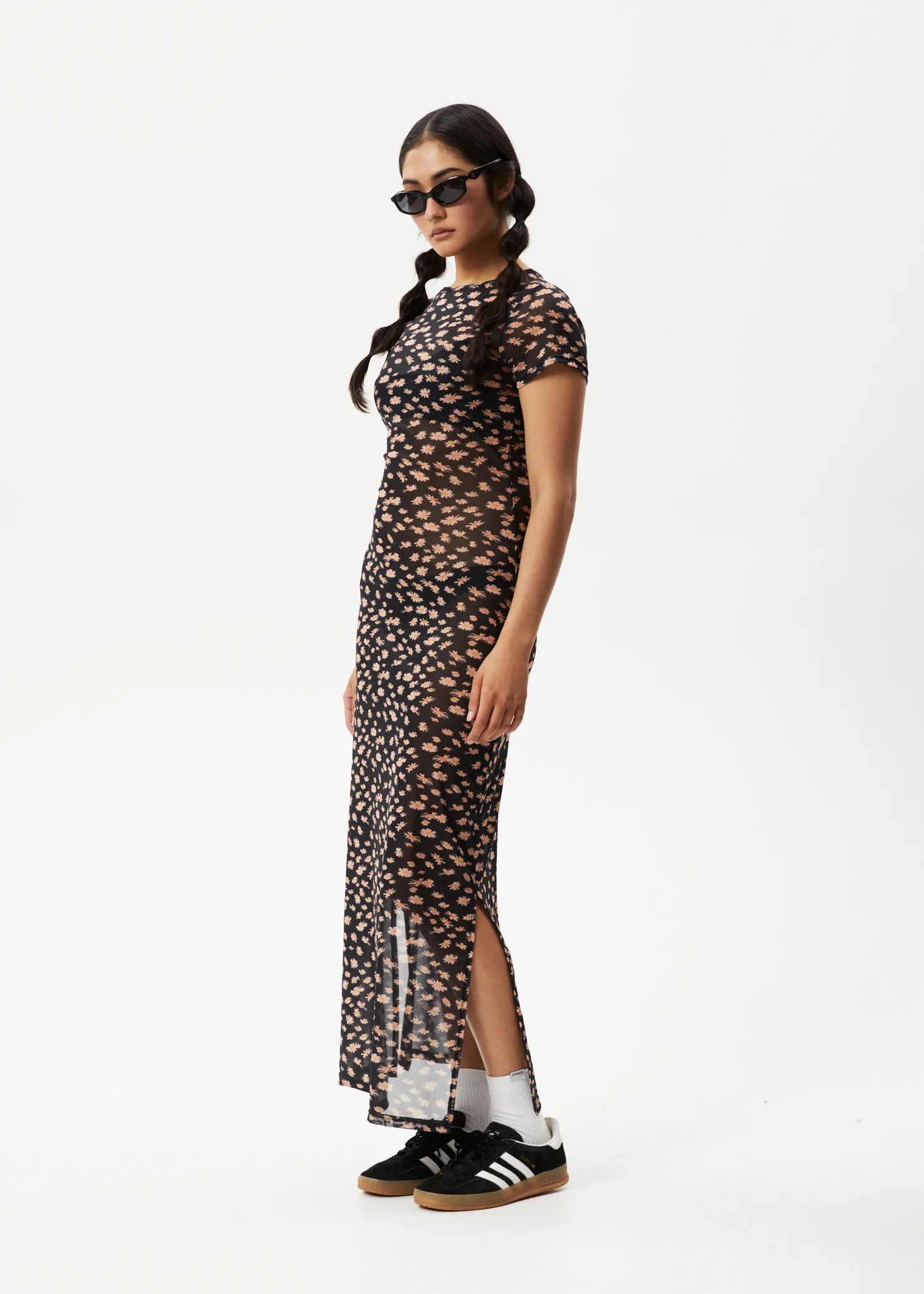 AFENDS Womens Hazey - Sheer Maxi Dress - Black Floral sold by Afends product image thumbnail 5