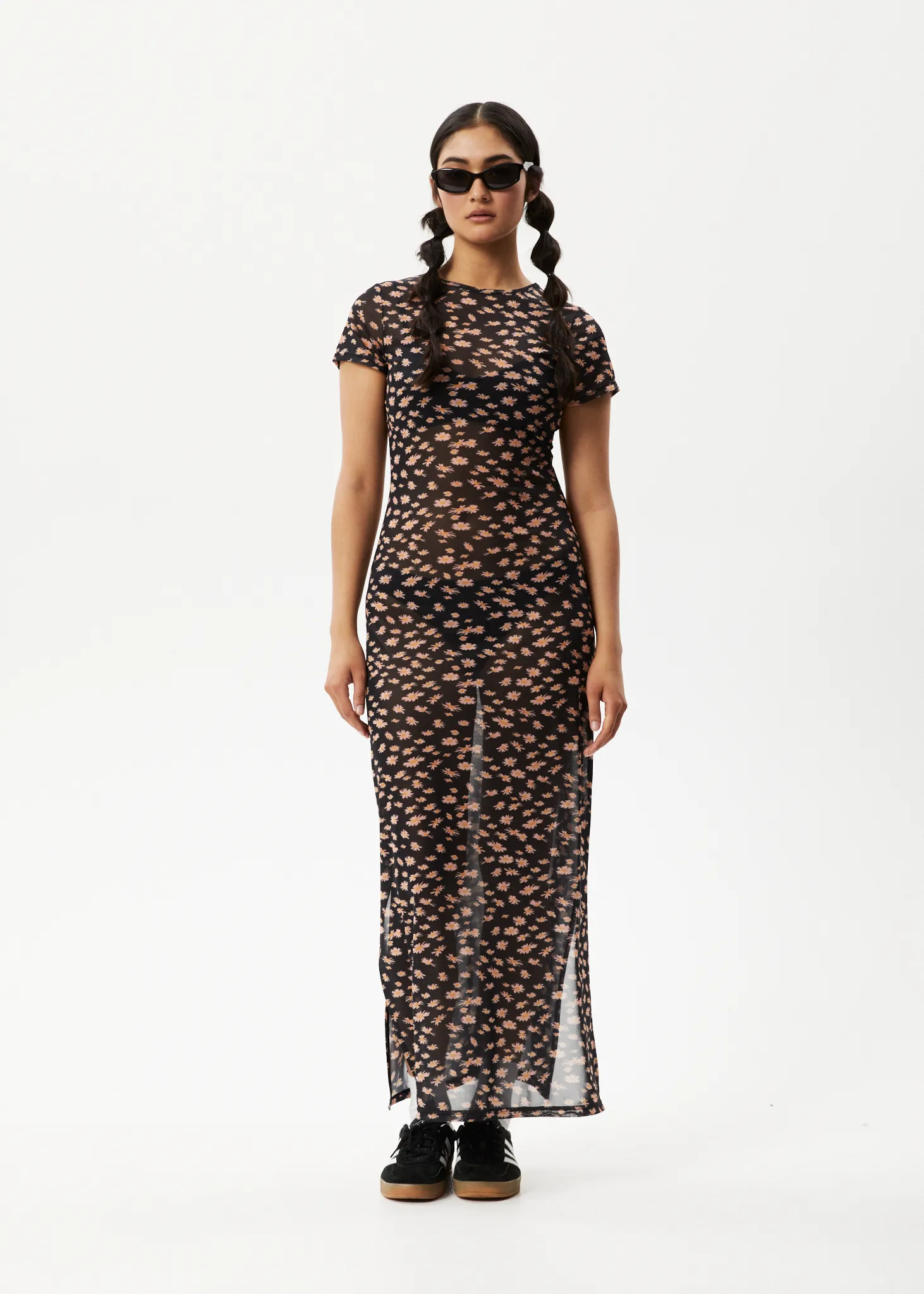 AFENDS Womens Hazey - Sheer Maxi Dress - Black Floral sold by Afends product image thumbnail 4