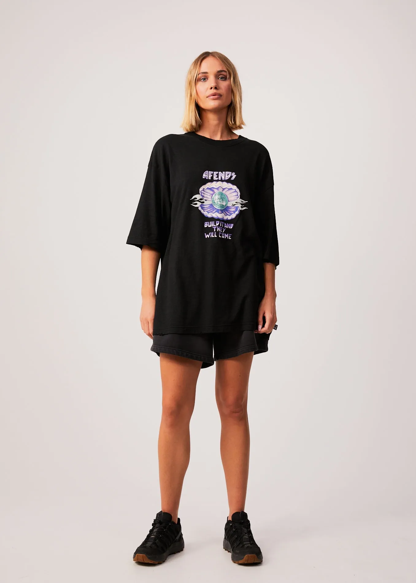 AFENDS Womens Shell - Oversized Graphic T-Shirt - Black sold by Afends product image thumbnail 3