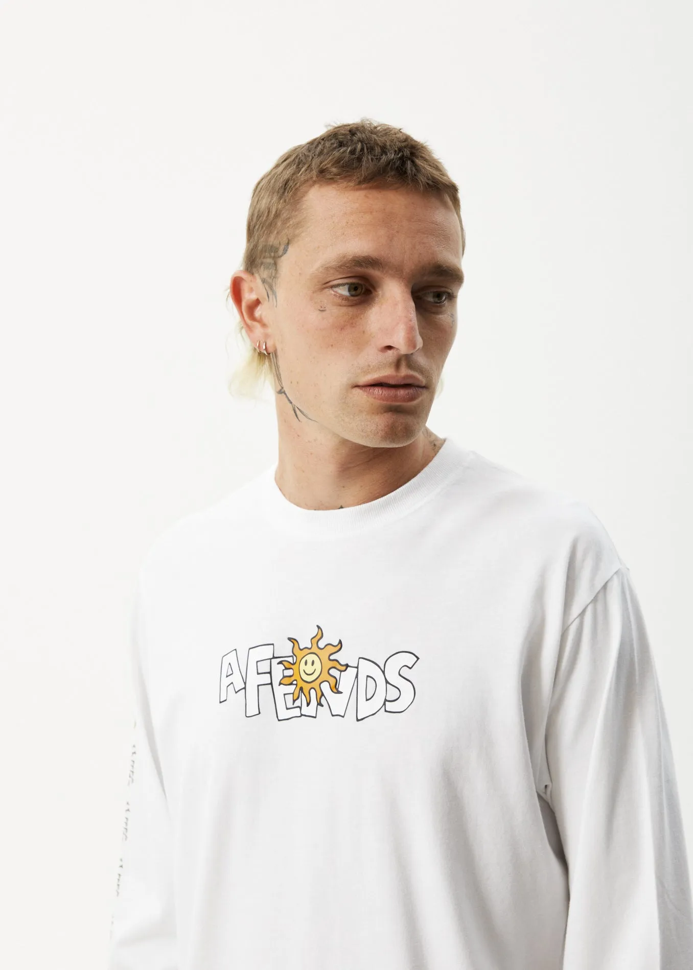AFENDS Mens Sunshine - Long Sleeve Graphic T-Shirt - White sold by Afends product image thumbnail 4