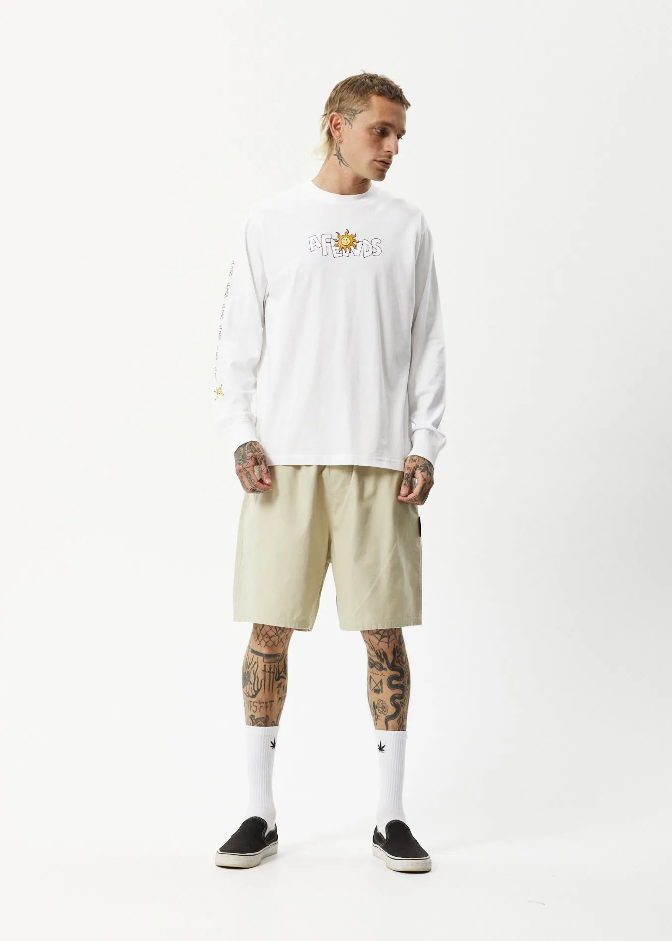 AFENDS Mens Sunshine - Long Sleeve Graphic T-Shirt - White sold by Afends product image thumbnail 5