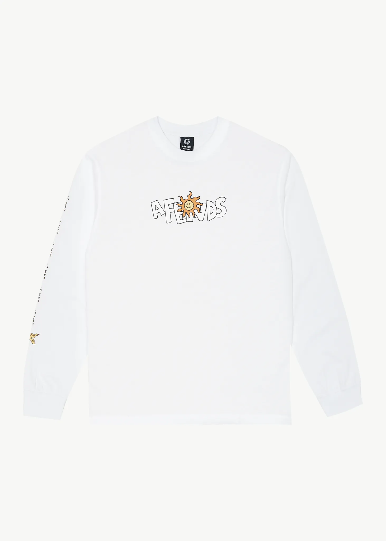 AFENDS Mens Sunshine - Long Sleeve Graphic T-Shirt - White sold by Afends