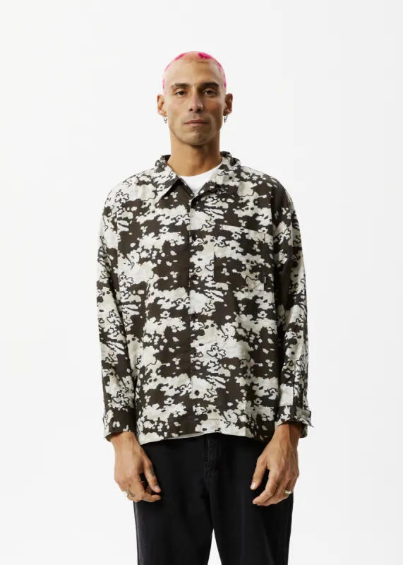 AFENDS Mens Jungle - Long Sleeve Shirt - Earth Camo made by Afends