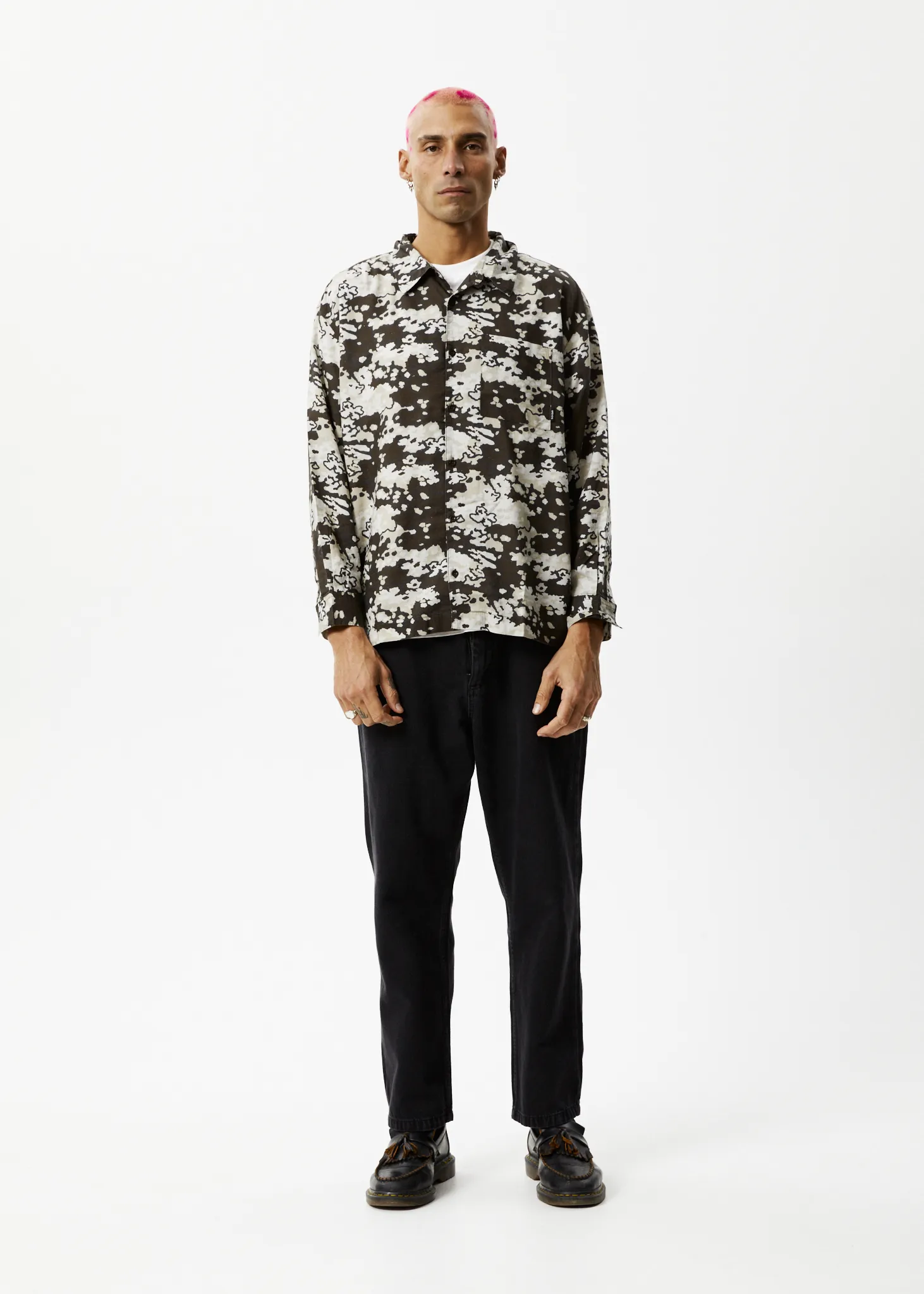AFENDS Mens Jungle - Long Sleeve Shirt - Earth Camo sold by Afends product image thumbnail 3