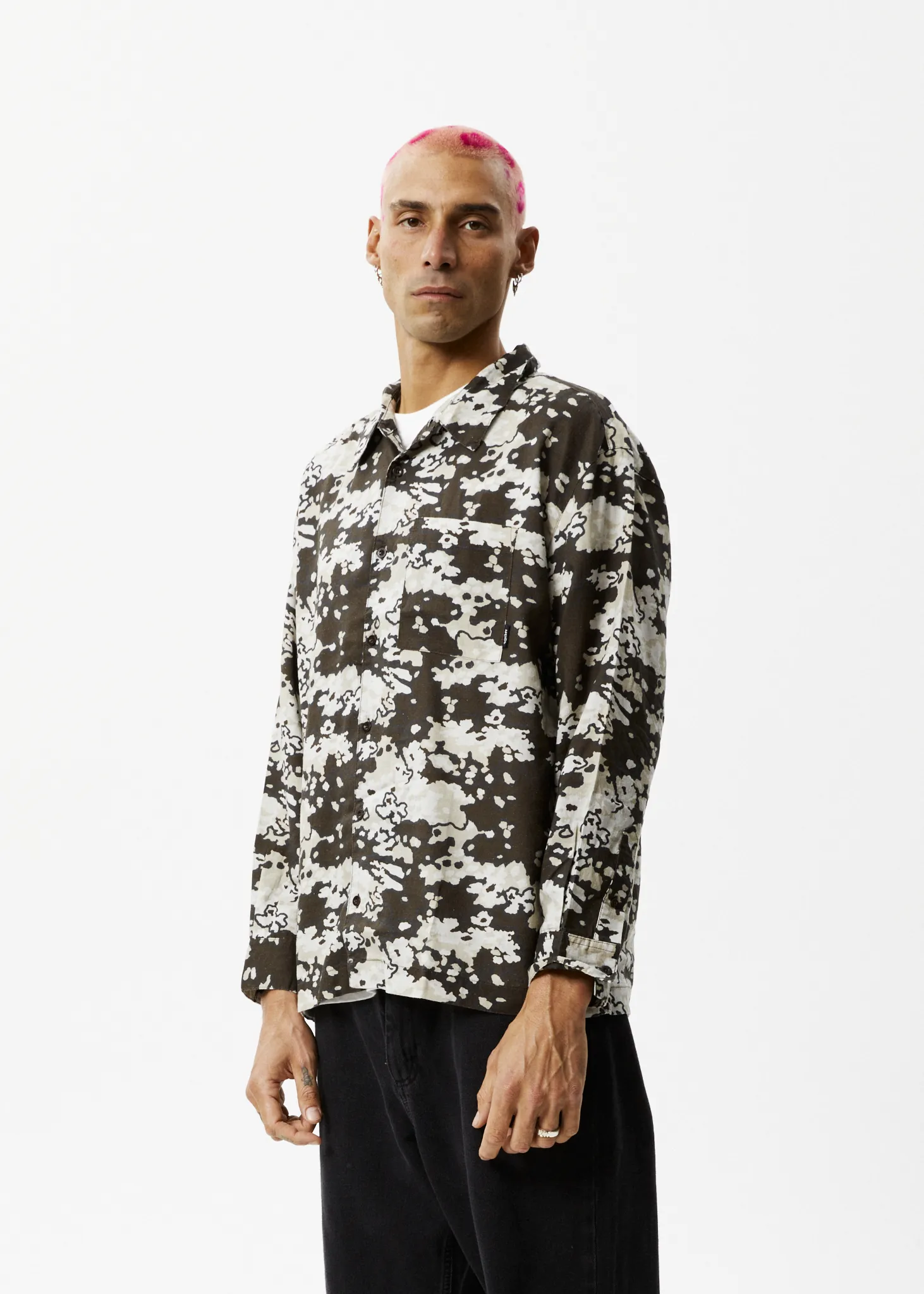 AFENDS Mens Jungle - Long Sleeve Shirt - Earth Camo sold by Afends product image thumbnail 4