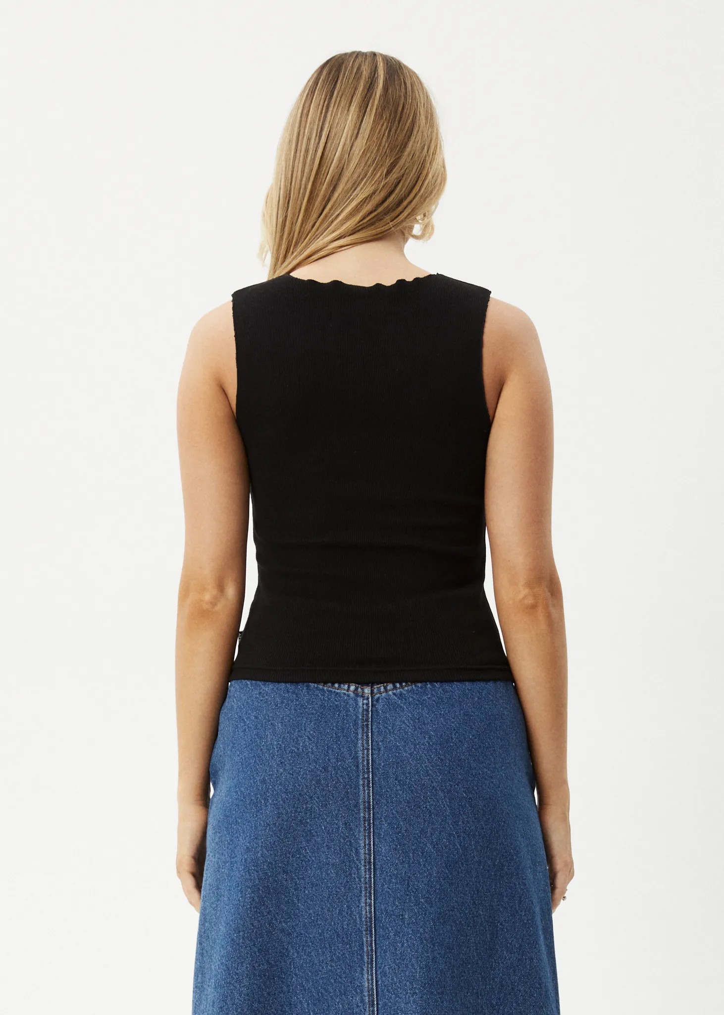 AFENDS Womens Peony - Rib High Neck Tank - Black sold by Afends product image thumbnail 5