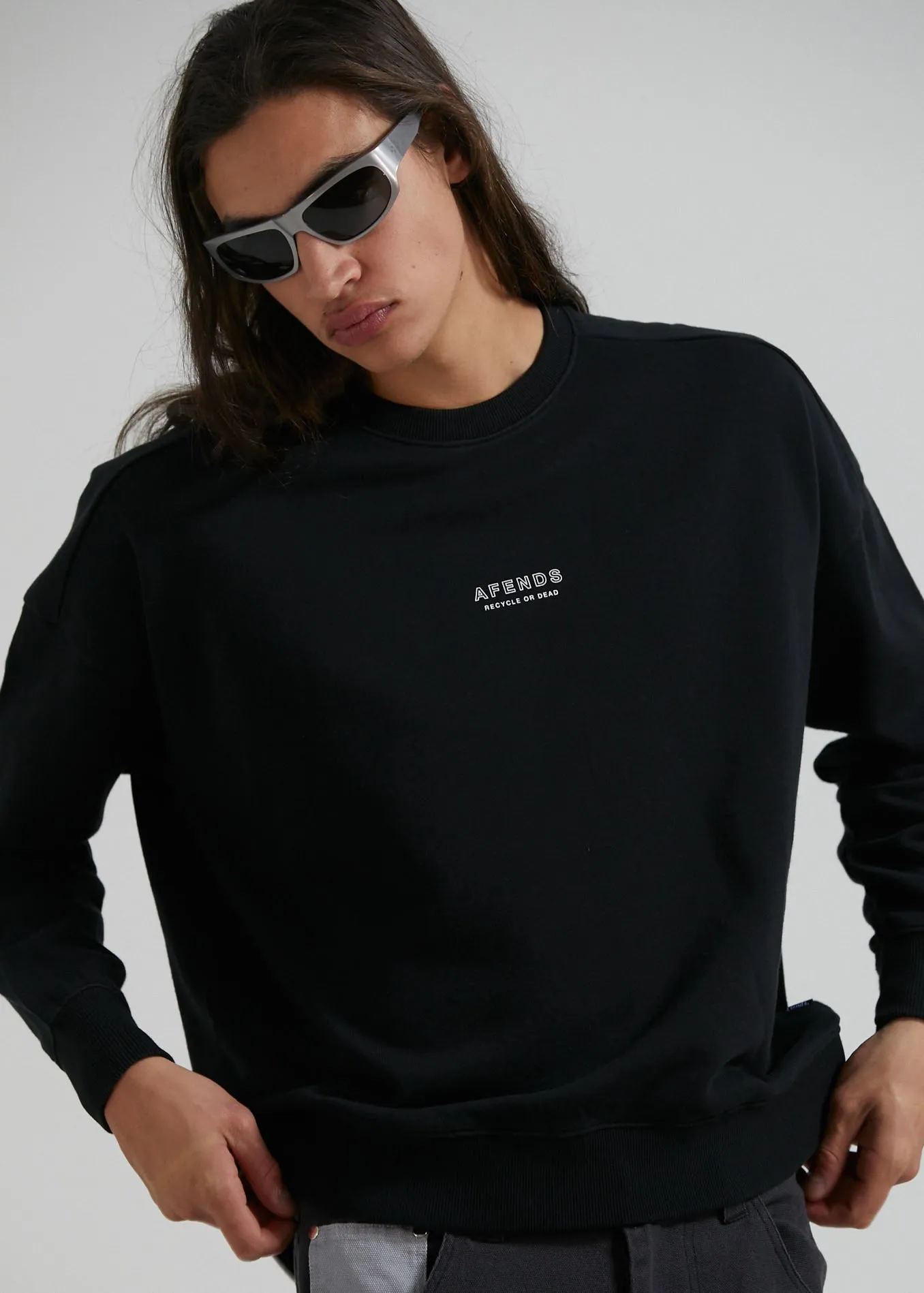 AFENDS Mens Credits - Crew Neck Jumper - Black sold by Afends product image thumbnail 2