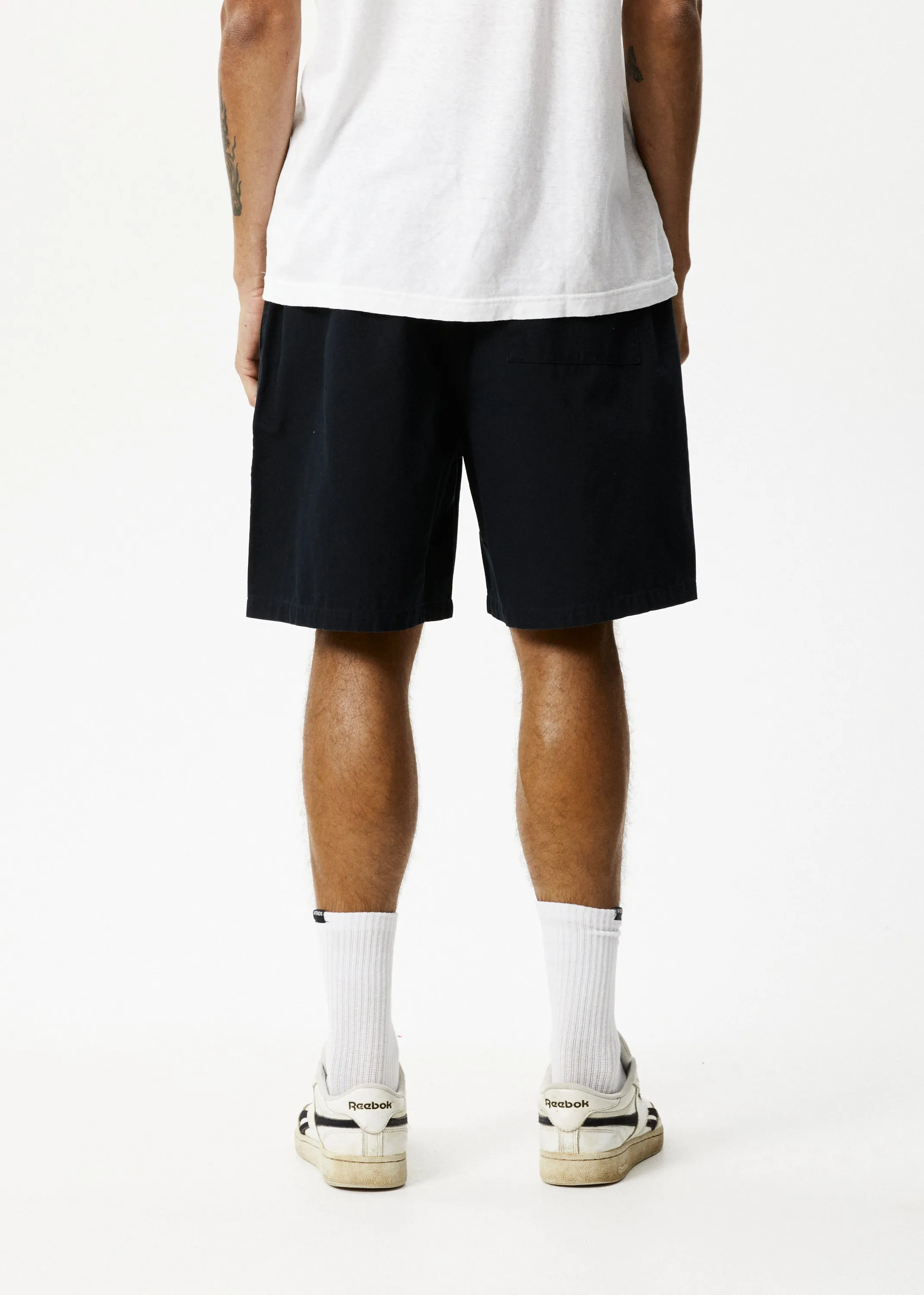 AFENDS Mens Ninety Eights - Baggy Elastic Waist Shorts - Black sold by Afends product image thumbnail 4