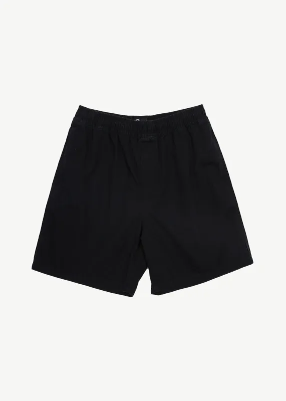 AFENDS Mens Ninety Eights - Baggy Elastic Waist Shorts - Black sold by Afends