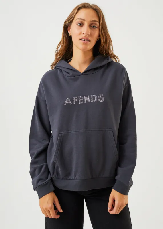 AFENDS Womens Glits - Hoodie - Charcoal sold by Afends