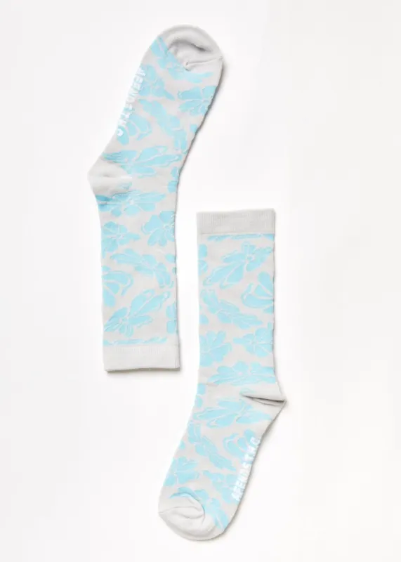 Afends Unisex Billie - Hemp Crew Socks - Smoke Blue sold by Afends