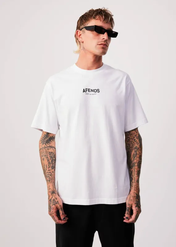 Afends Mens Spaced - Recycled Retro T-Shirt - White sold by Afends