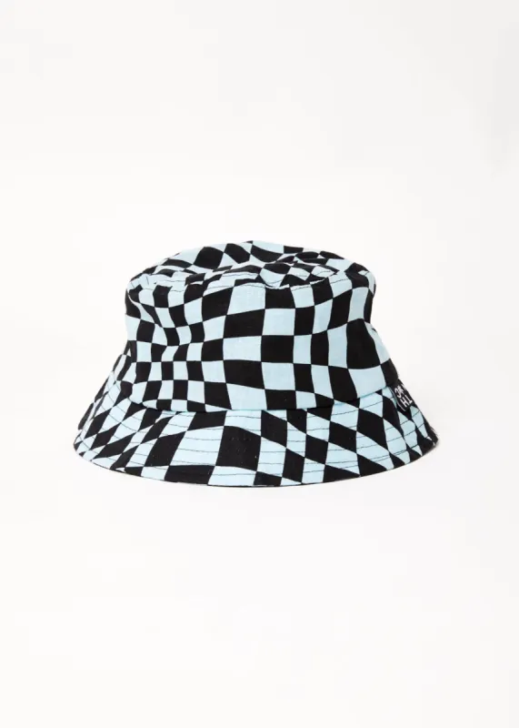 Afends Unisex Void - Hemp Check Bucket Hat - Sky Blue sold by Afends