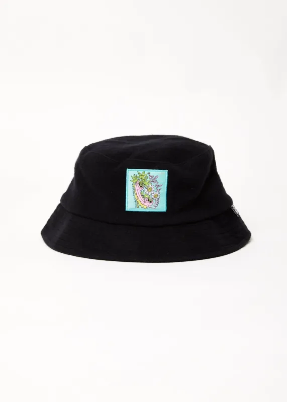 Afends Unisex Connection - Hemp Fleece Bucket Hat - Black sold by Afends