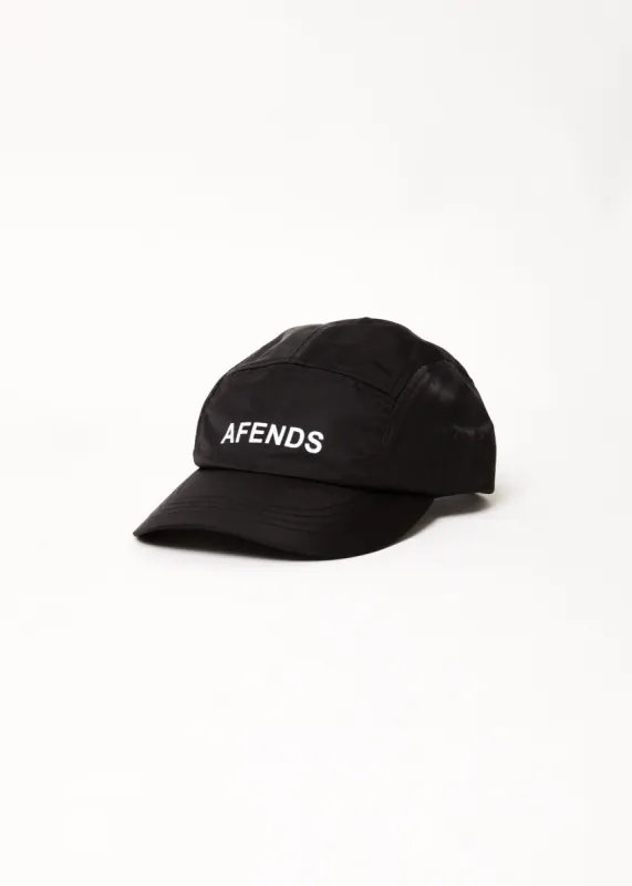 Afends Unisex Pala - Recycled 5 Panel Cap - Black sold by Afends