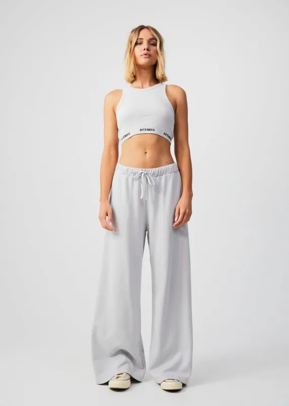 Afends Womens Rise - Hemp Wide Leg Sweat Pants - Smoke sold by Afends