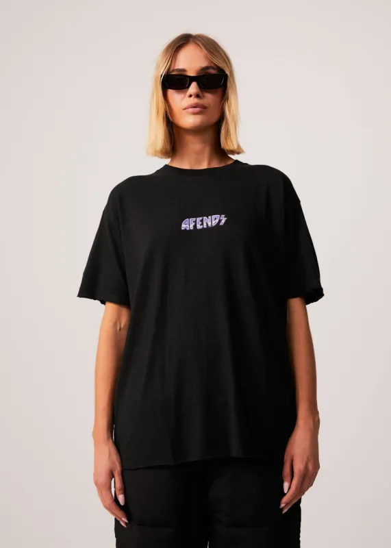 Afends Womens Pearly - Hemp Oversized T-Shirt - Black sold by Afends