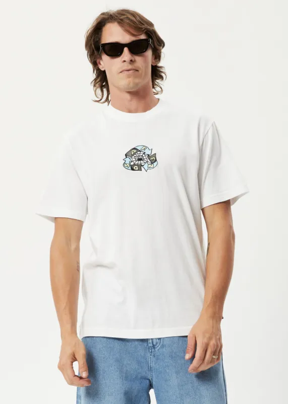 Afends Mens Warped - Recycled Retro Graphic T-Shirt - White sold by Afends