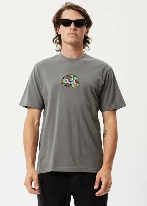 Afends Mens Warped - Recycled Retro Graphic T-Shirt - Steel sold by Afends