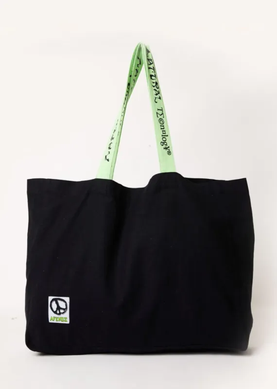 Afends Unisex Natural Technology - Hemp Oversized Tote Bag - Black sold by Afends