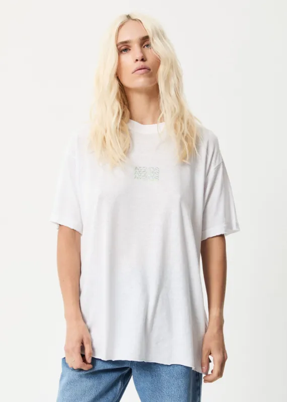 Afends Womens Elation - Hemp Oversized T-Shirt - White sold by Afends