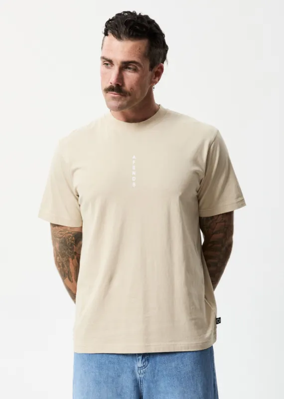 Afends Mens Luxury - Recycled Retro T-Shirt - Cement sold by Afends
