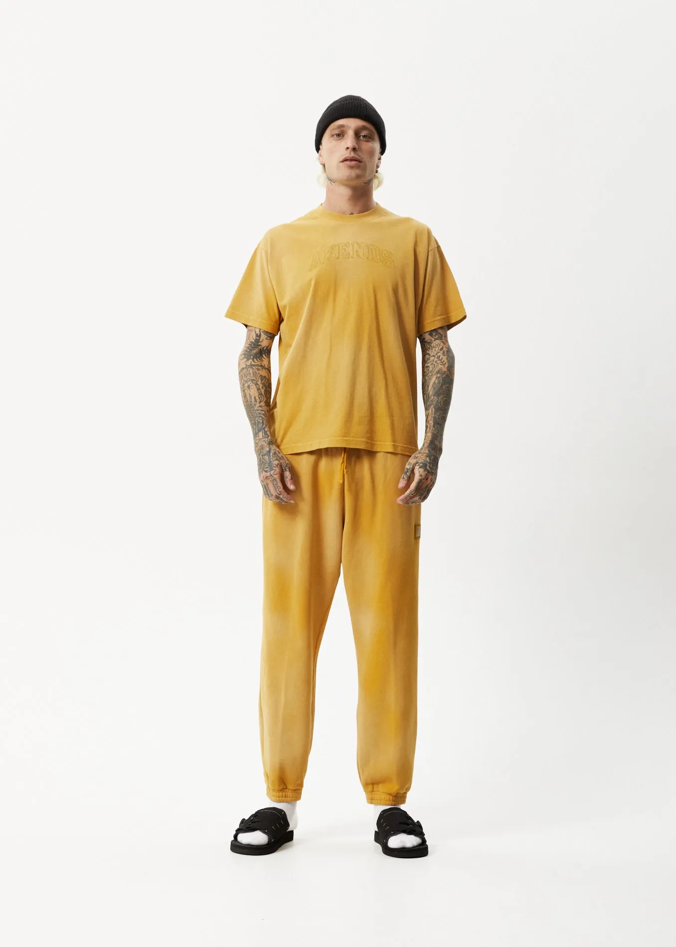 AFENDS Unlimited - Boxy Logo T-Shirt - Worn Mustard sold by Afends product image thumbnail 5