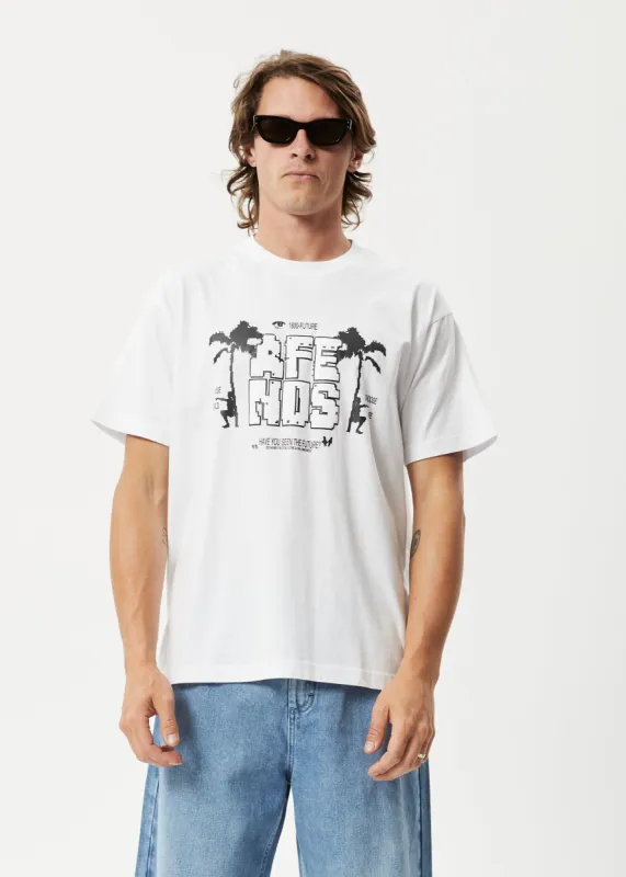 AFENDS Mens Choose Life - Boxy Graphic T-Shirt - White sold by Afends