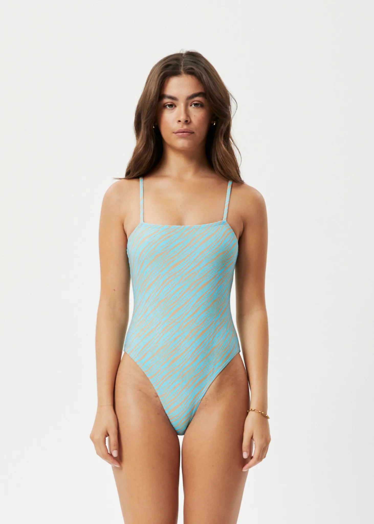 AFENDS Womens Adi - One Piece Swimsuit - Blue Stripe sold by Afends