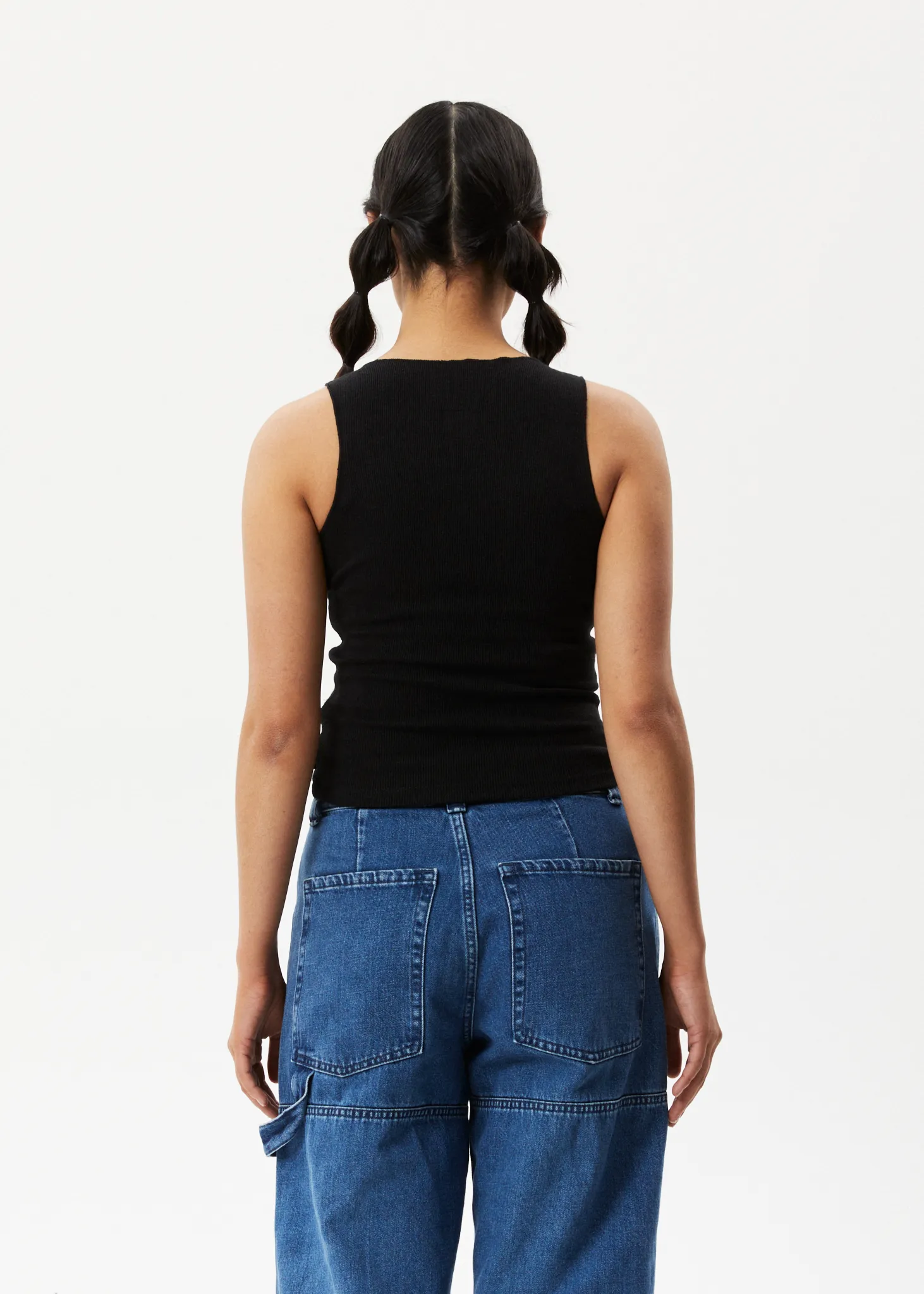 AFENDS Womens Peony - Ribbed High Neck Tank - Black sold by Afends product image thumbnail 5