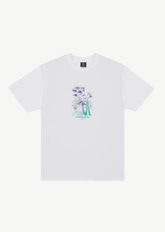 AFENDS Mens Gardener - Retro Graphic T-Shirt - White sold by Afends