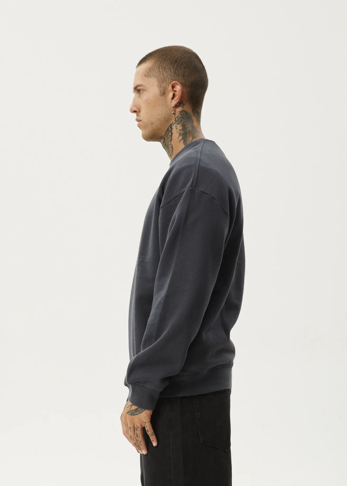 AFENDS Mens Thrown Out - Crew Neck - Charcoal sold by Afends product image thumbnail 4