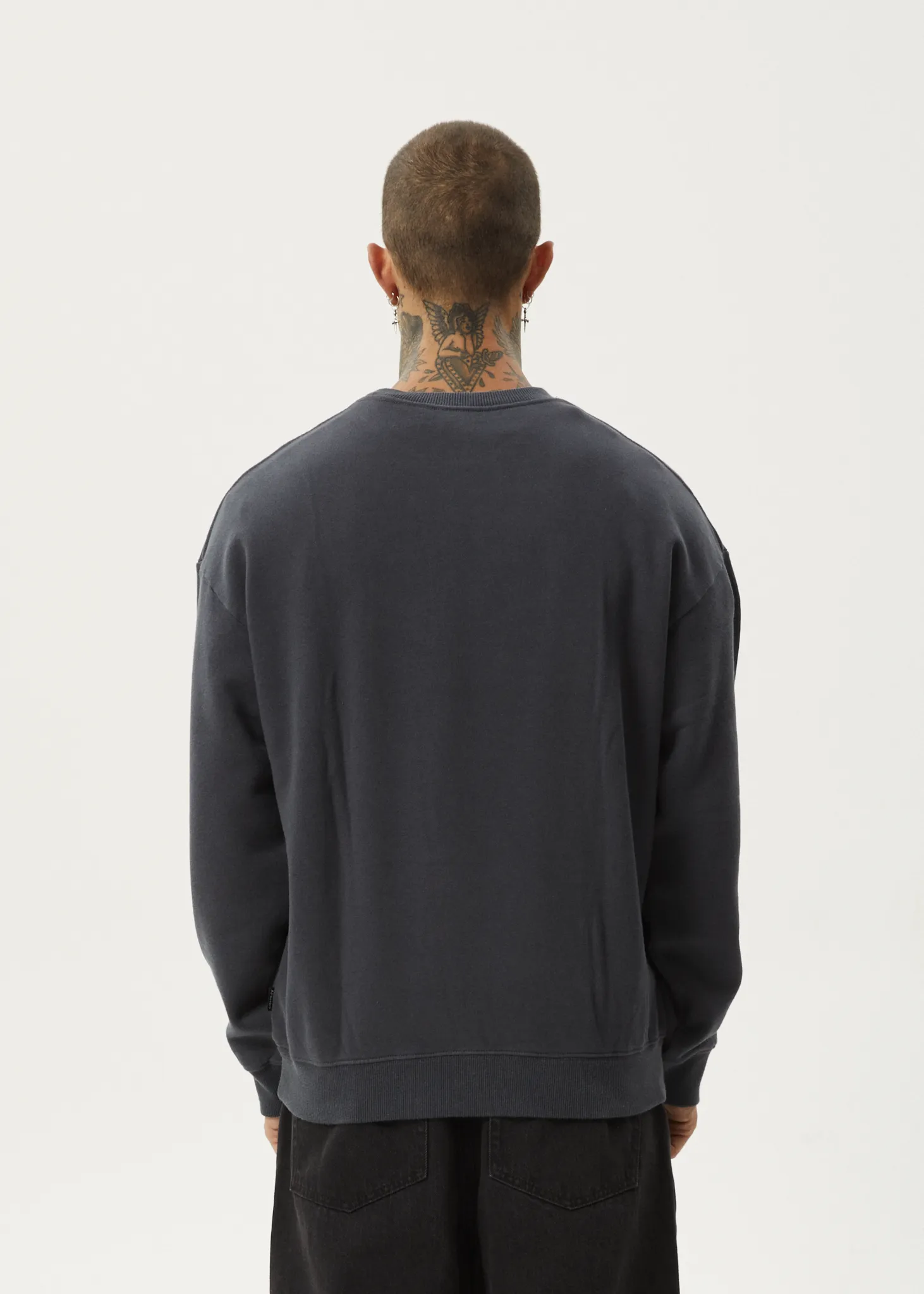 AFENDS Mens Thrown Out - Crew Neck - Charcoal sold by Afends product image thumbnail 5