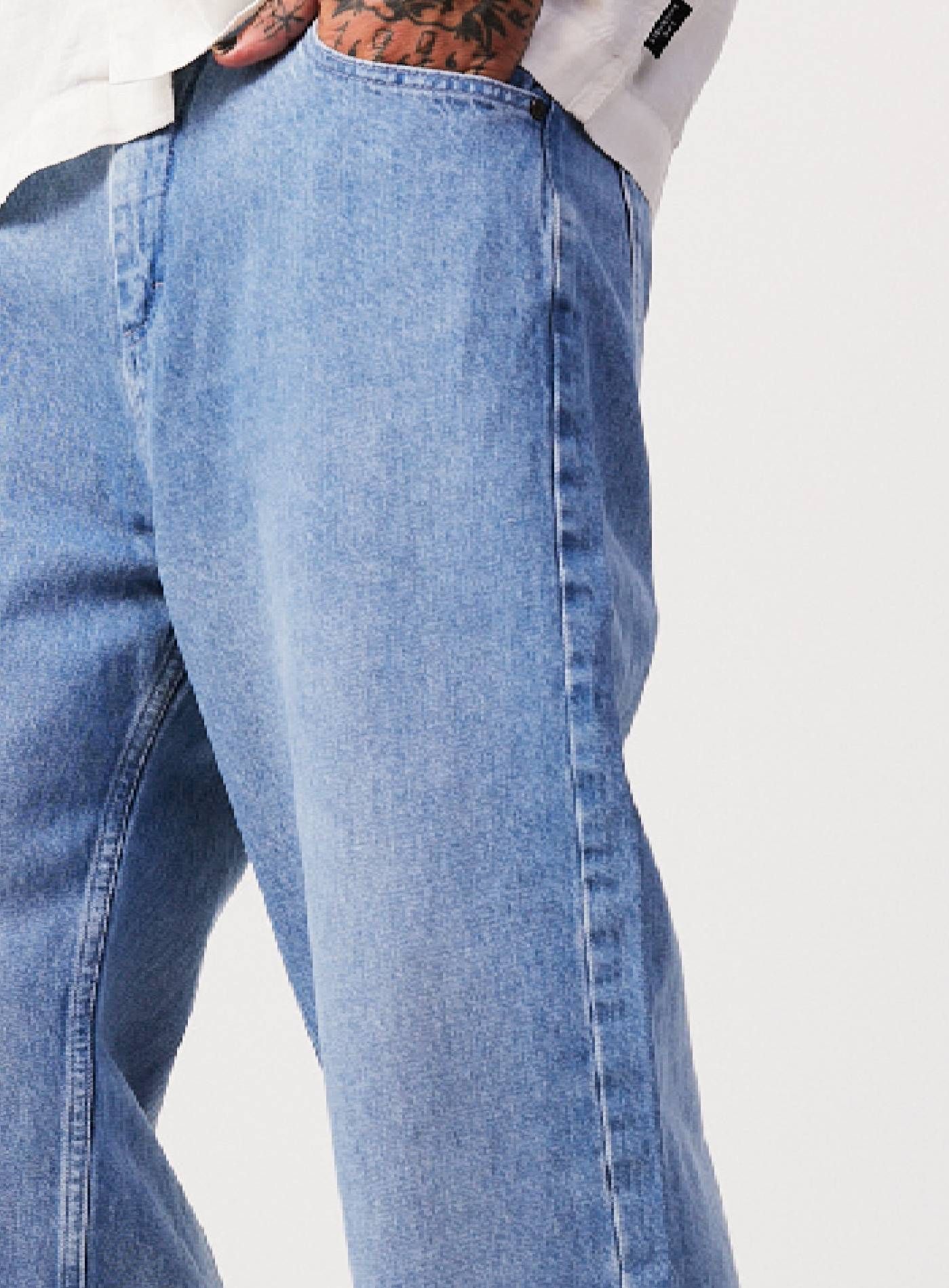 Afends Mens Pablo - Hemp Denim Baggy Jeans - Worn Blue sold by Afends product image thumbnail 3