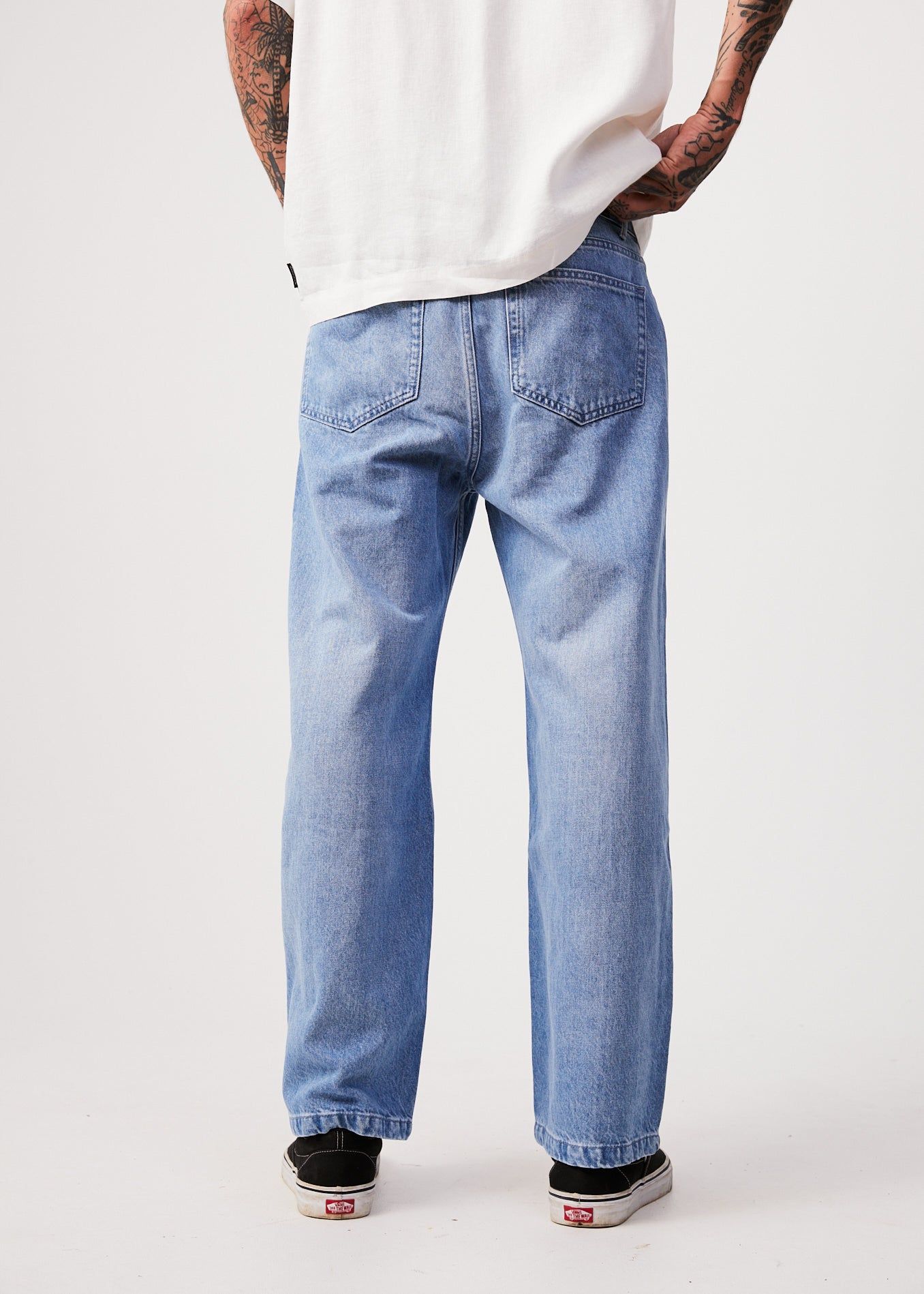 Afends Mens Pablo - Hemp Denim Baggy Jeans - Worn Blue sold by Afends product image thumbnail 5