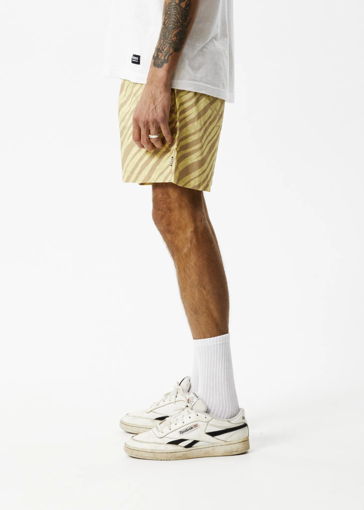 AFENDS Mens Baywatch Atmosphere - Elastic Waist Short - Butter Stripe sold by Afends product image thumbnail 4