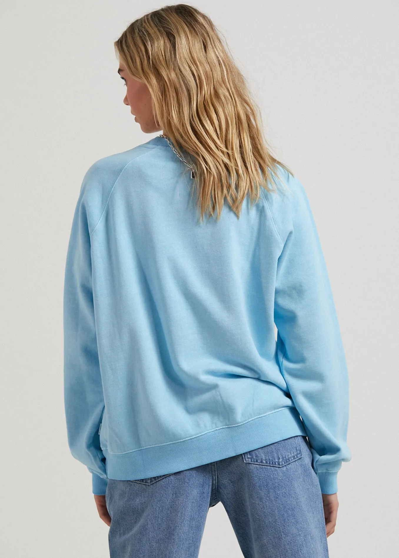 AFENDS Womens Remi - Hemp Slouchy Crew Neck Jumper - Sky Blue sold by Afends product image thumbnail 2