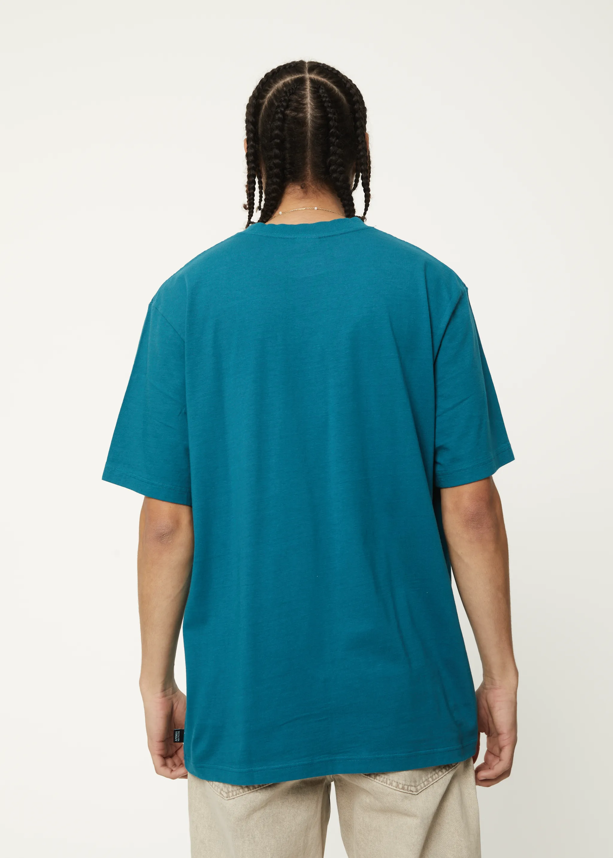 AFENDS Mens Back To It - Retro Graphic Logo T-Shirt - Azure sold by Afends product image thumbnail 5