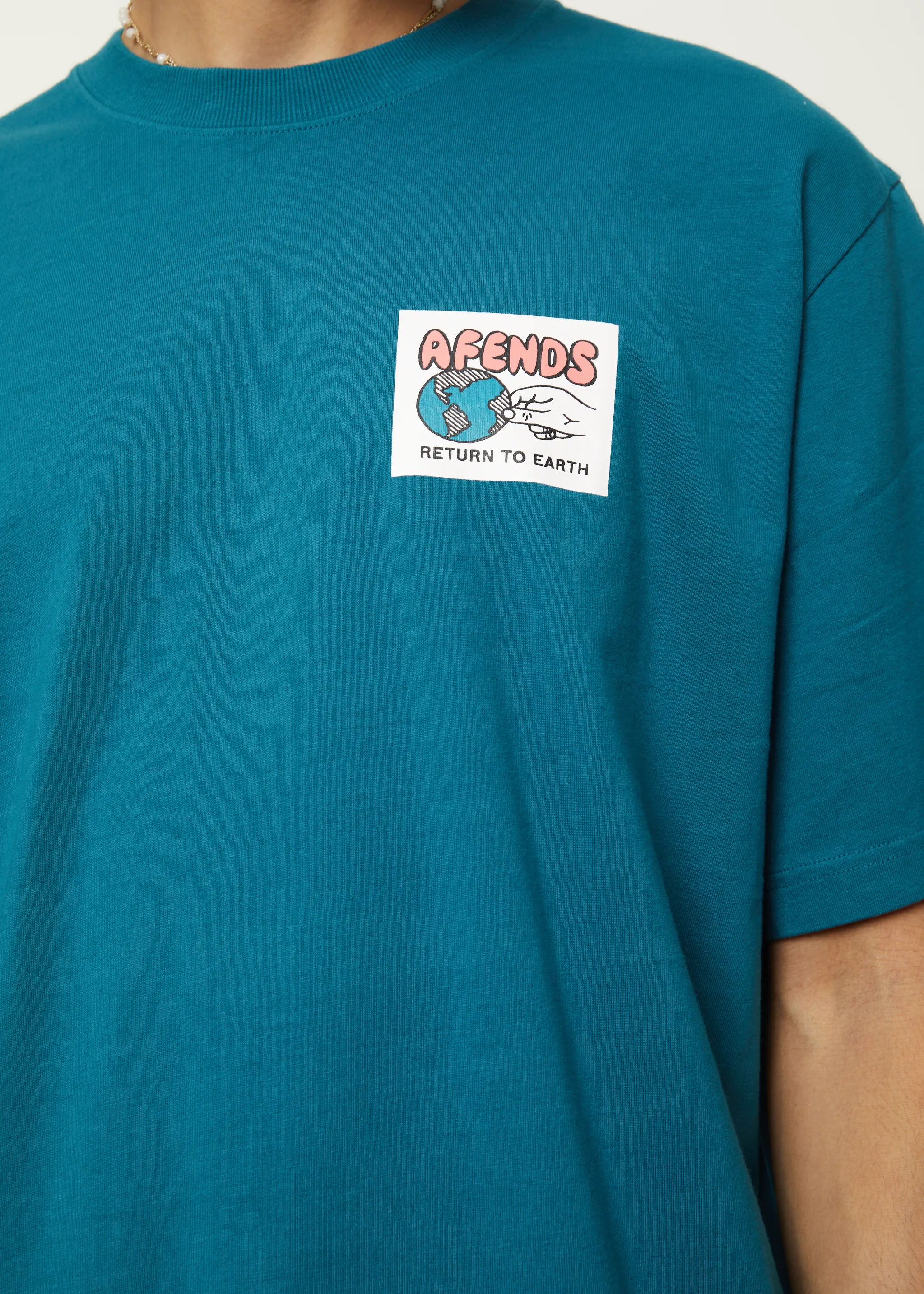 AFENDS Mens Back To It - Retro Graphic Logo T-Shirt - Azure sold by Afends product image thumbnail 2