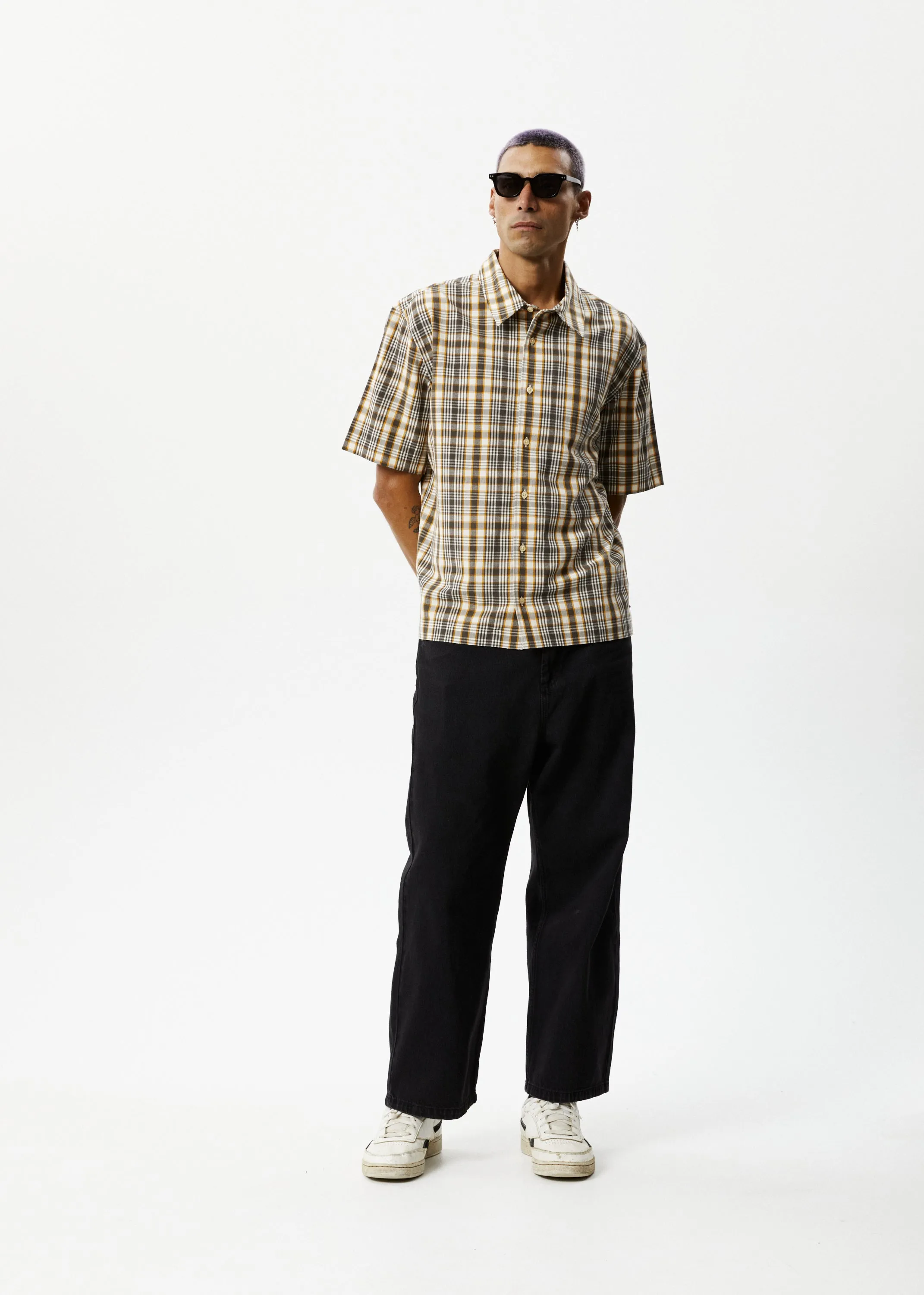 AFENDS Mens Check Out - Short Sleeve Shirt - Moonbeam Check sold by Afends product image thumbnail 2