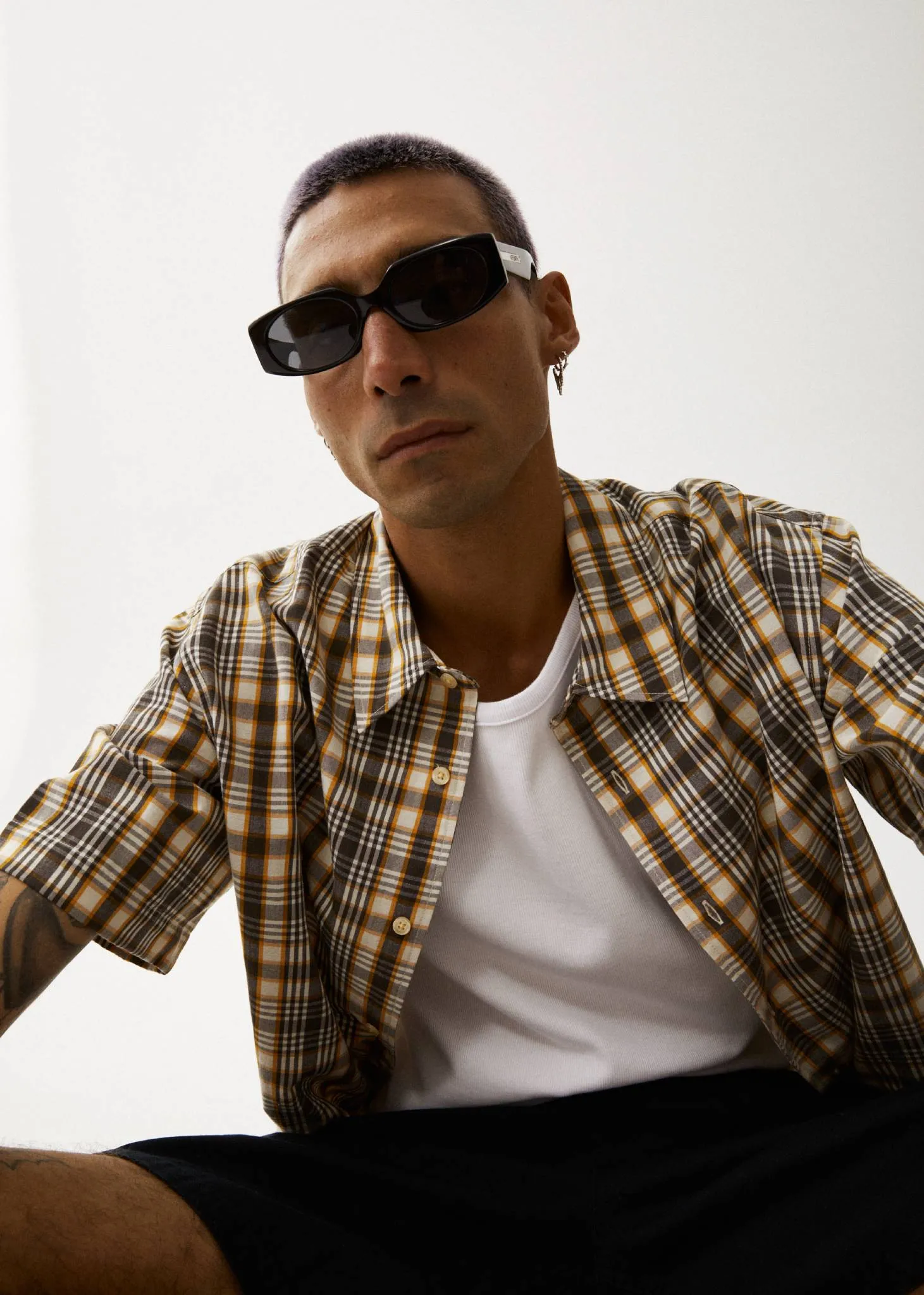 AFENDS Mens Check Out - Short Sleeve Shirt - Moonbeam Check sold by Afends product image thumbnail 3