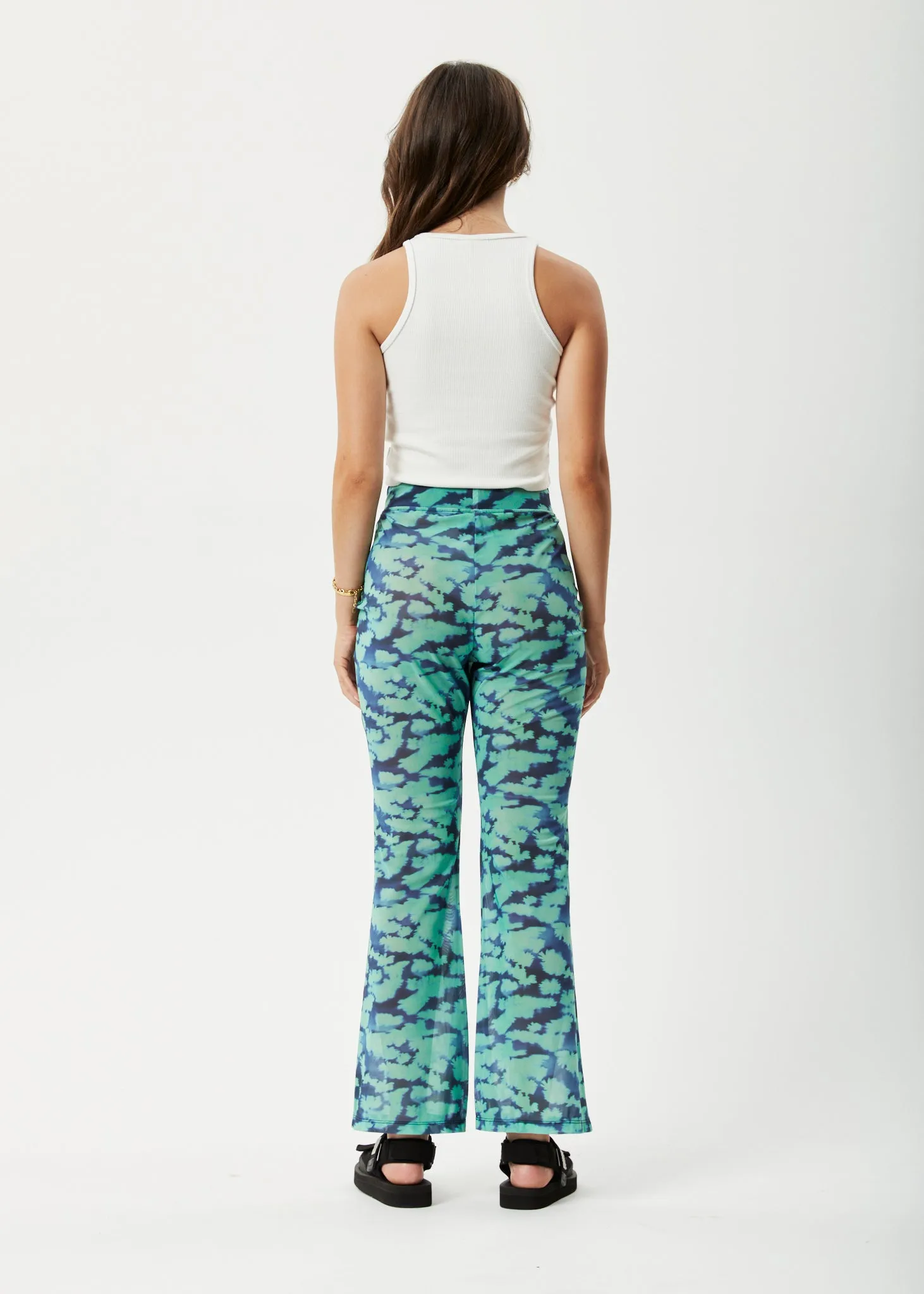 AFENDS Womens Liquid - High Waisted Sheer Pant - Jade Floral sold by Afends product image thumbnail 4