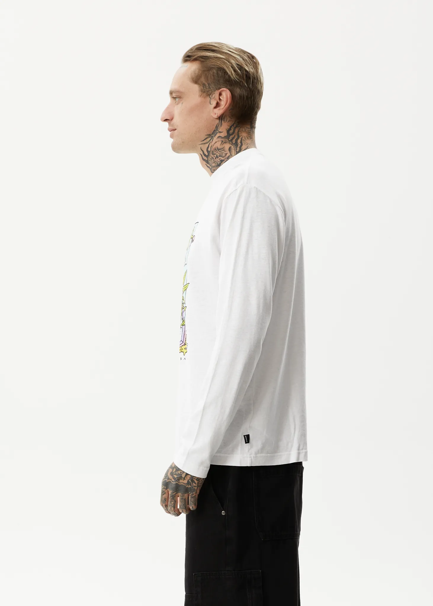 AFENDS Mens Take It Back - Long Sleeve Graphic T-Shirt - White sold by Afends product image thumbnail 5