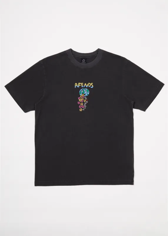 AFENDS Mens F Plastic - Retro Graphic T-Shirt - Stone Black sold by Afends