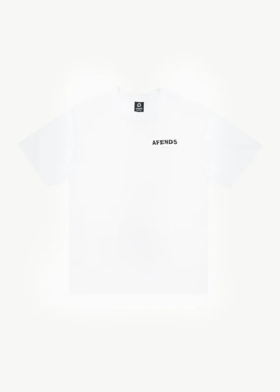 AFENDS Mens Questions - Graphic Retro T-Shirt - White sold by Afends