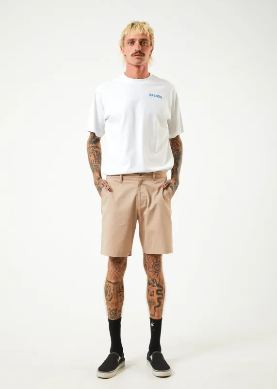 AFENDS Mens Ninety Twos - Chino Shorts - Bone sold by Afends