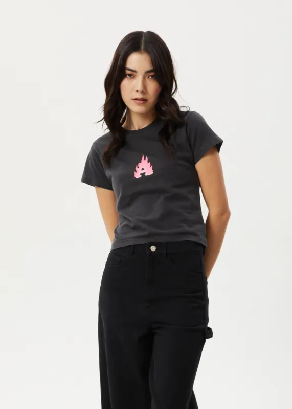 AFENDS Womens Alfie - Baby Tee - Stone Black sold by Afends